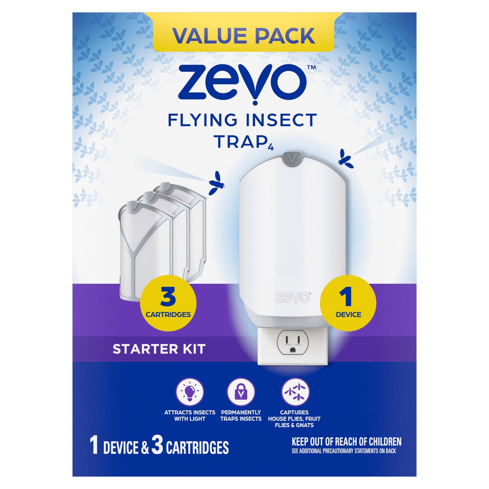 Zevo Flying Insect Indoor Fly Trap Full Size: Easy, Mess-Free Solution