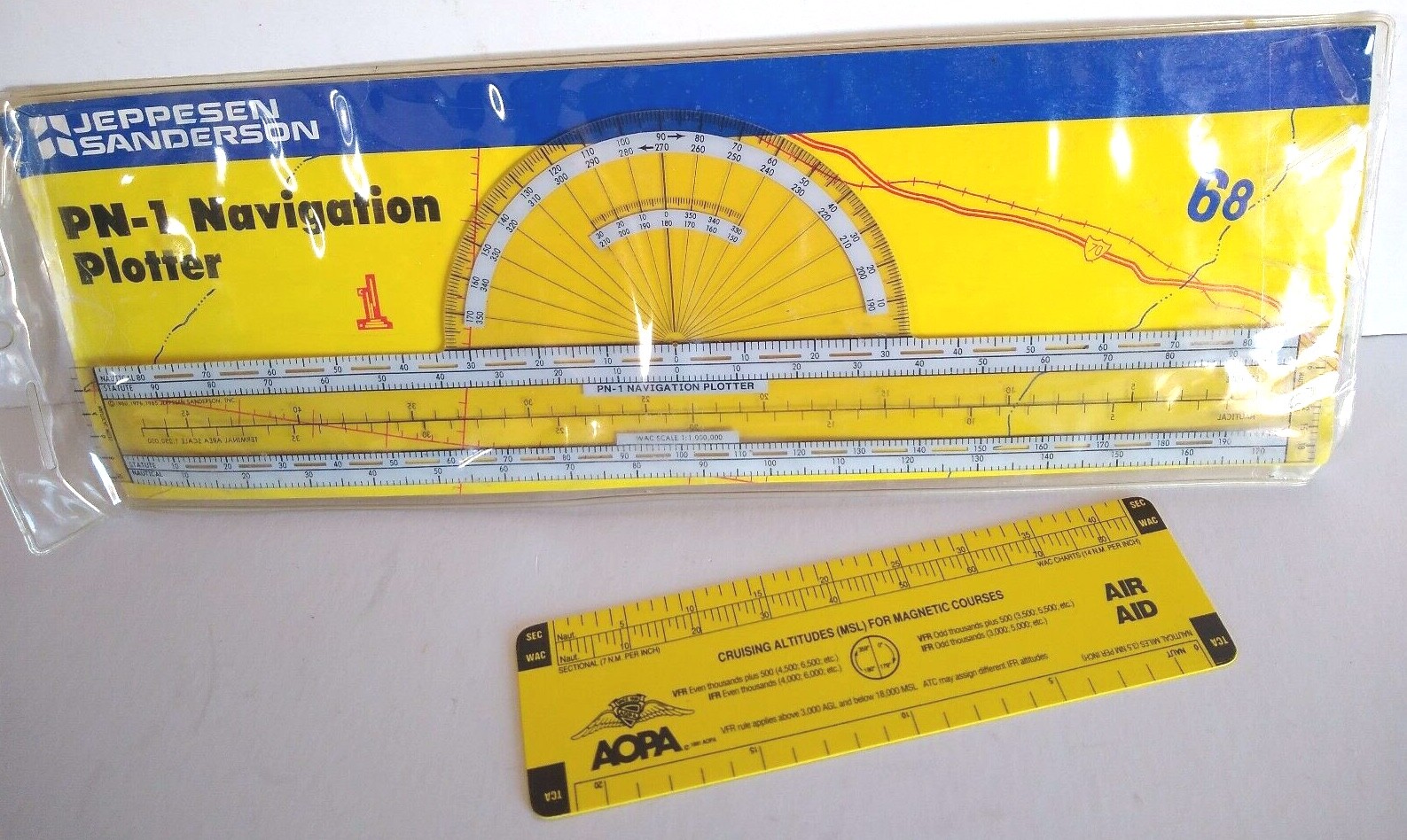 PN-1 Navigation Plotter & Navigation Ruler Cruising Altitude Aviation Jeppesen