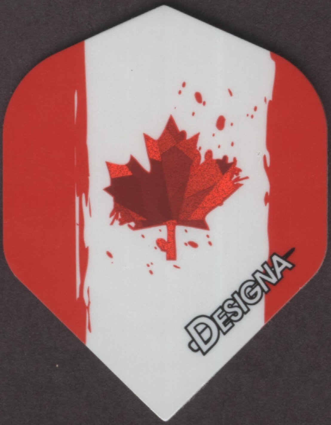 Splattered Canadian Maple Leaf Dart Flights: 3 per set
