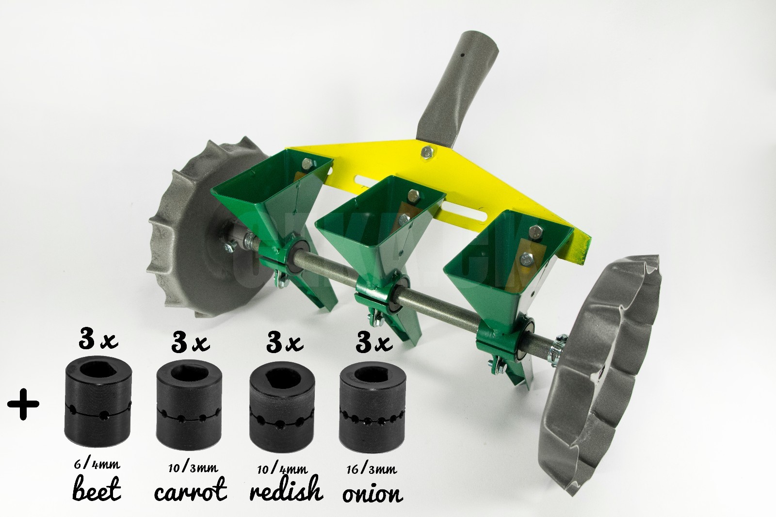 Garden Metal Precision Seeder Vegetable 3 Row Manual Planter sowing small seeds