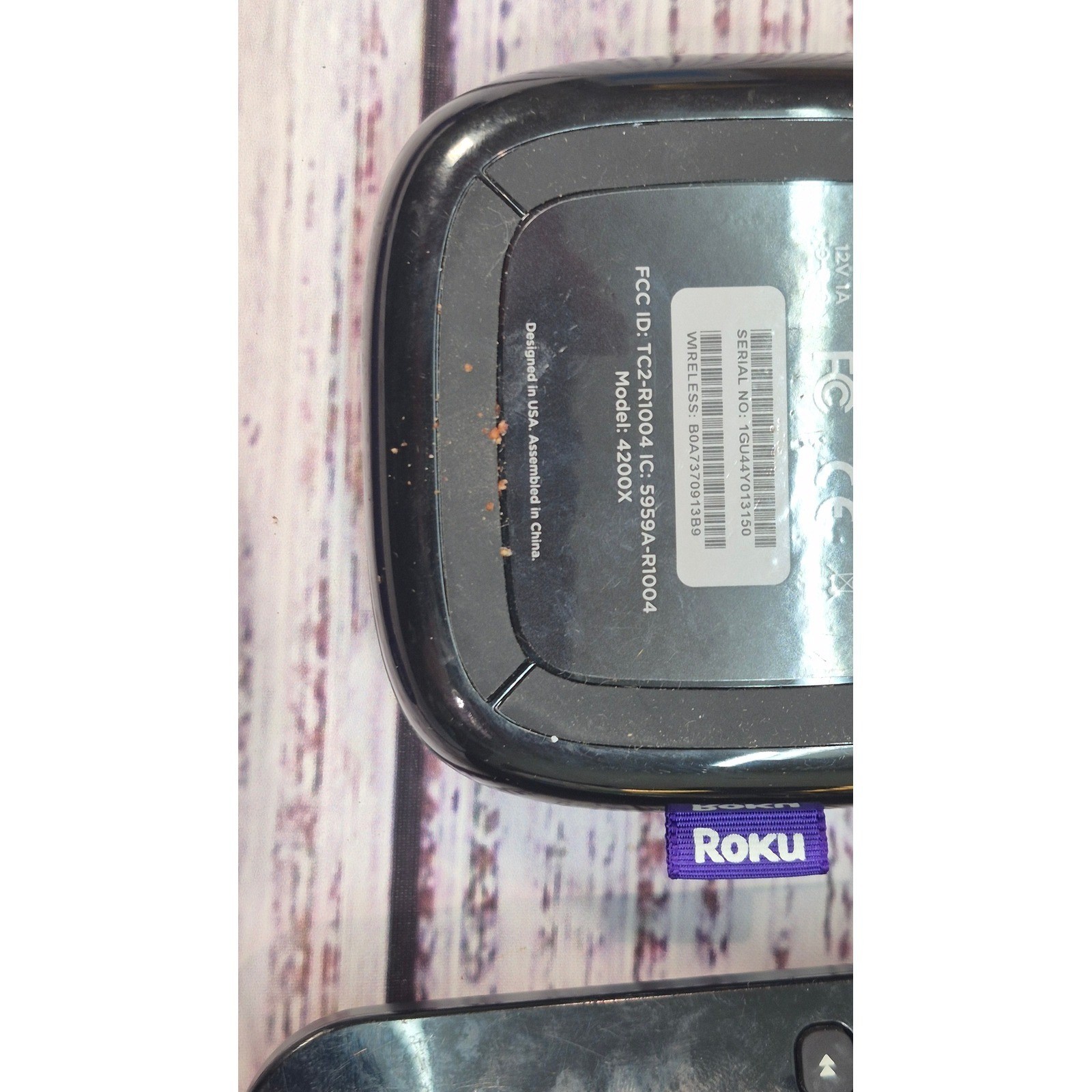Roku 3rd Generation Streaming Player Model 4200X Remote and Power Adapter Black