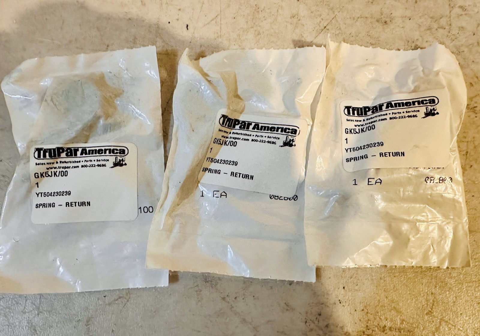 Lot Of 3! Trupar Spring Return YT504230239 GK5JK/00