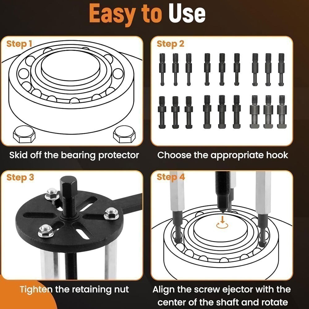 Bearing Disassembly Puller Inner Hole Puller Removal Tool Three-jaw Puller Kits