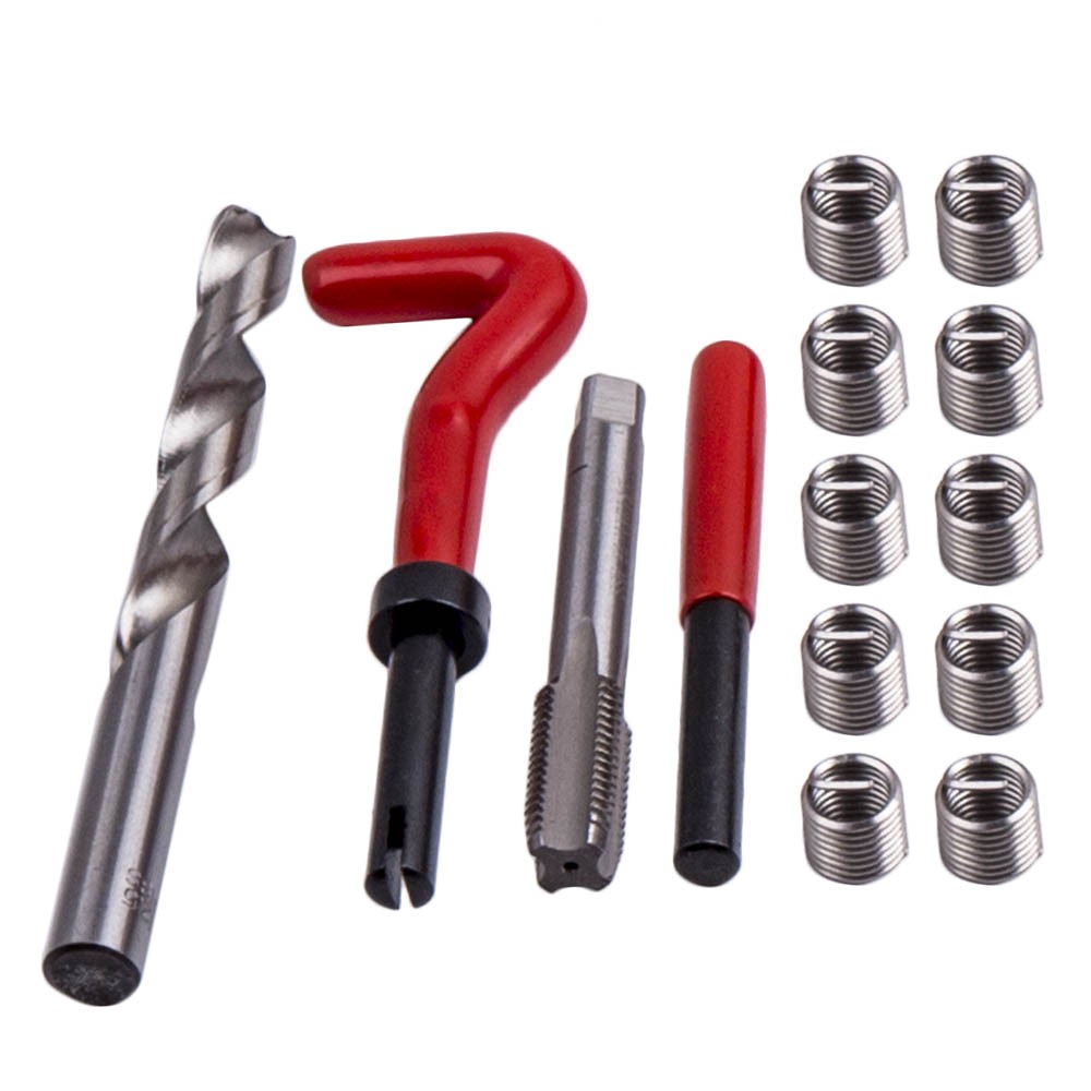 131pcs Thread Repair Tool Kit Stripped M5 M6 M8 M10 M12 Wire Thread Inserts