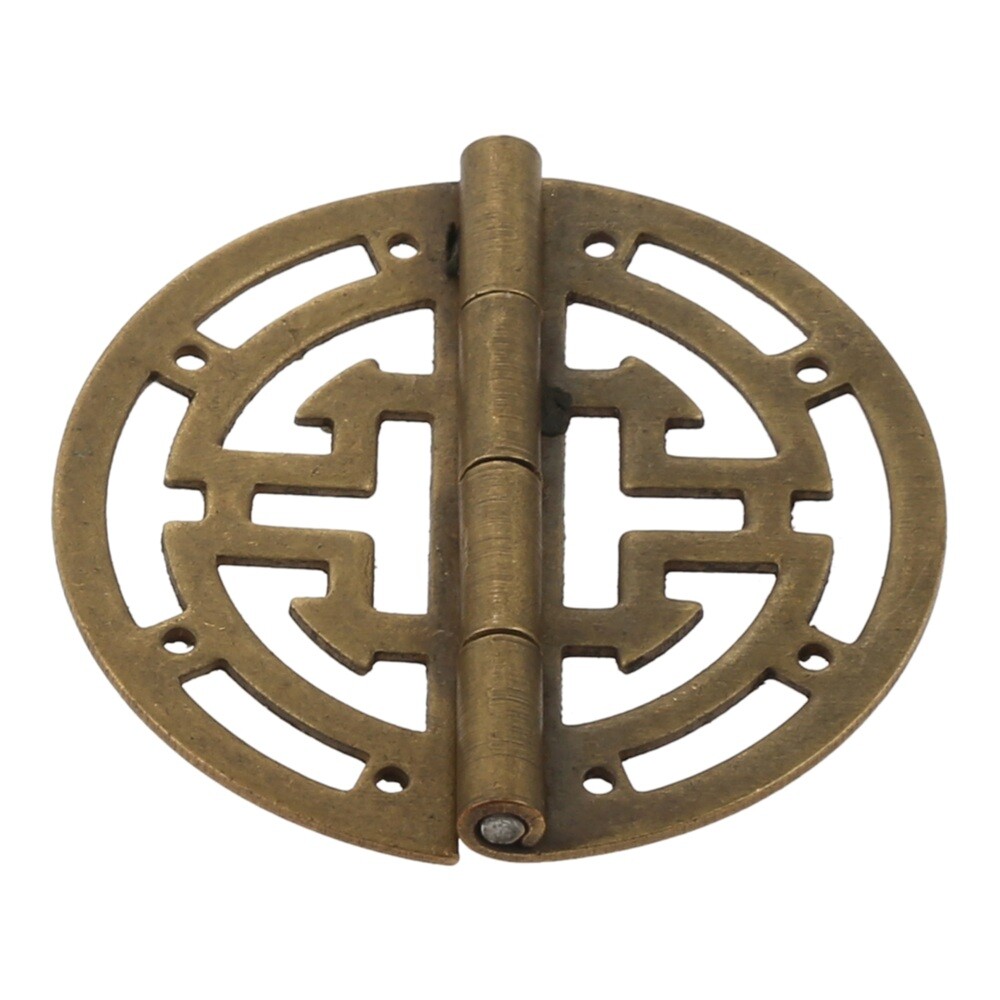 2pcs Round Hollow Hinges Brass Yellow Bronze 45mm/1.77inch for Home Office Shop