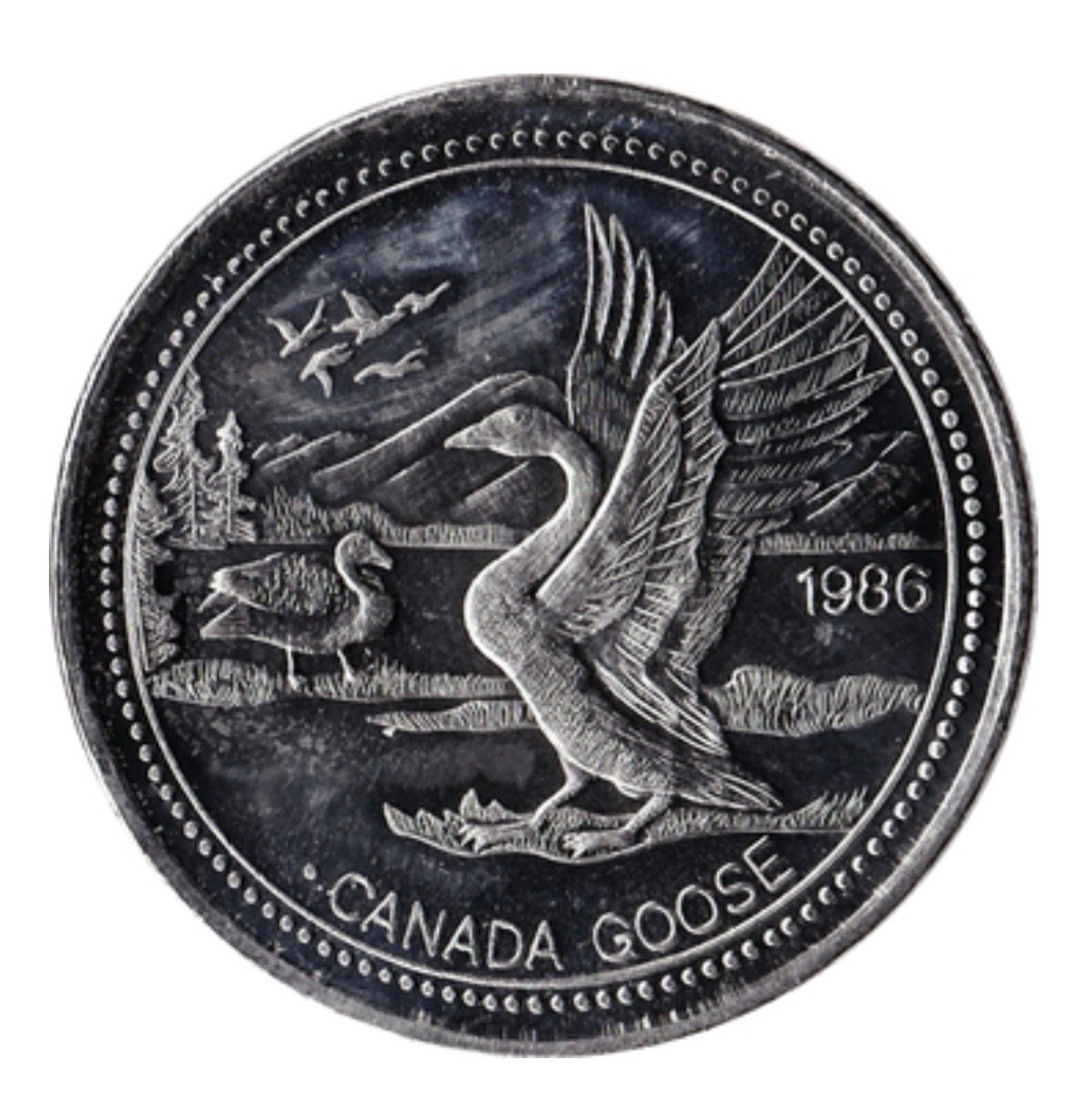 1986 Canada Souvenir Dollar Jasper Canada Goose Coin Commemorative Trade Token