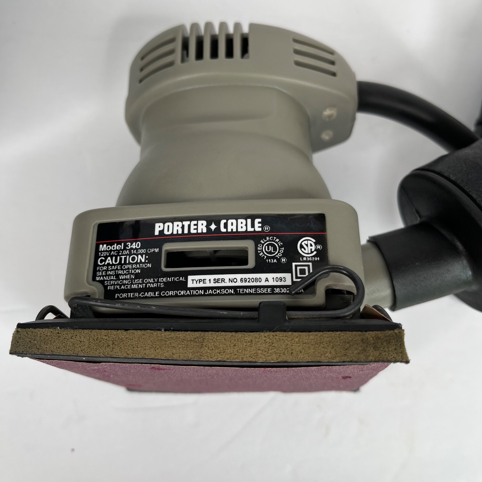 PORTER CABLE Model 340 - 1/4 Sheet Finishing Sander with Filter & Hard Case
