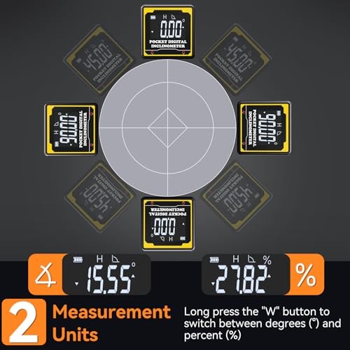 Magnetic Digital Angle Finder | 4-Sided High-Precision Inclinometer with