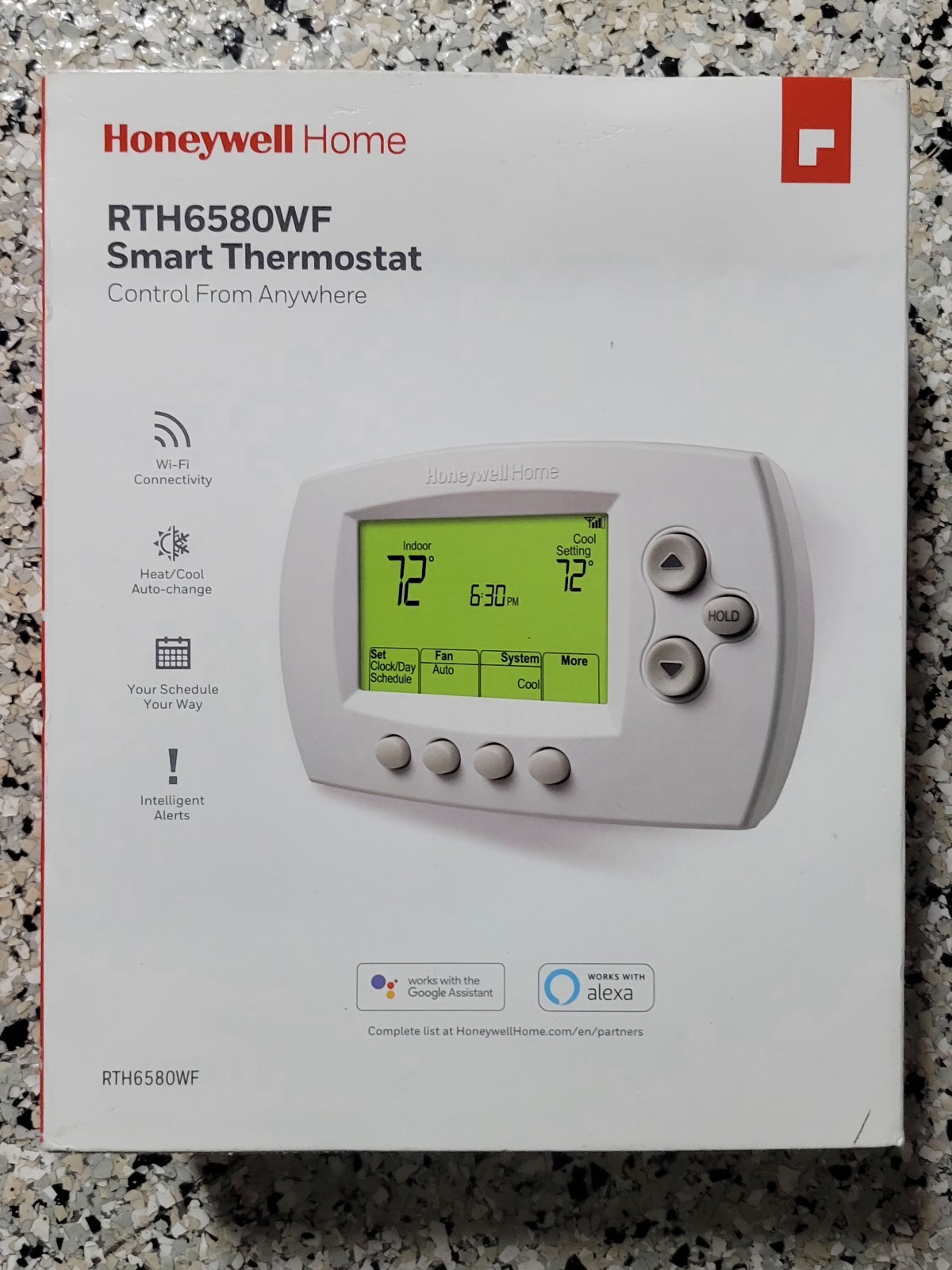 Honeywell Home RTH6580WF Wi-Fi 7-Day Programmable Thermostat. White. New