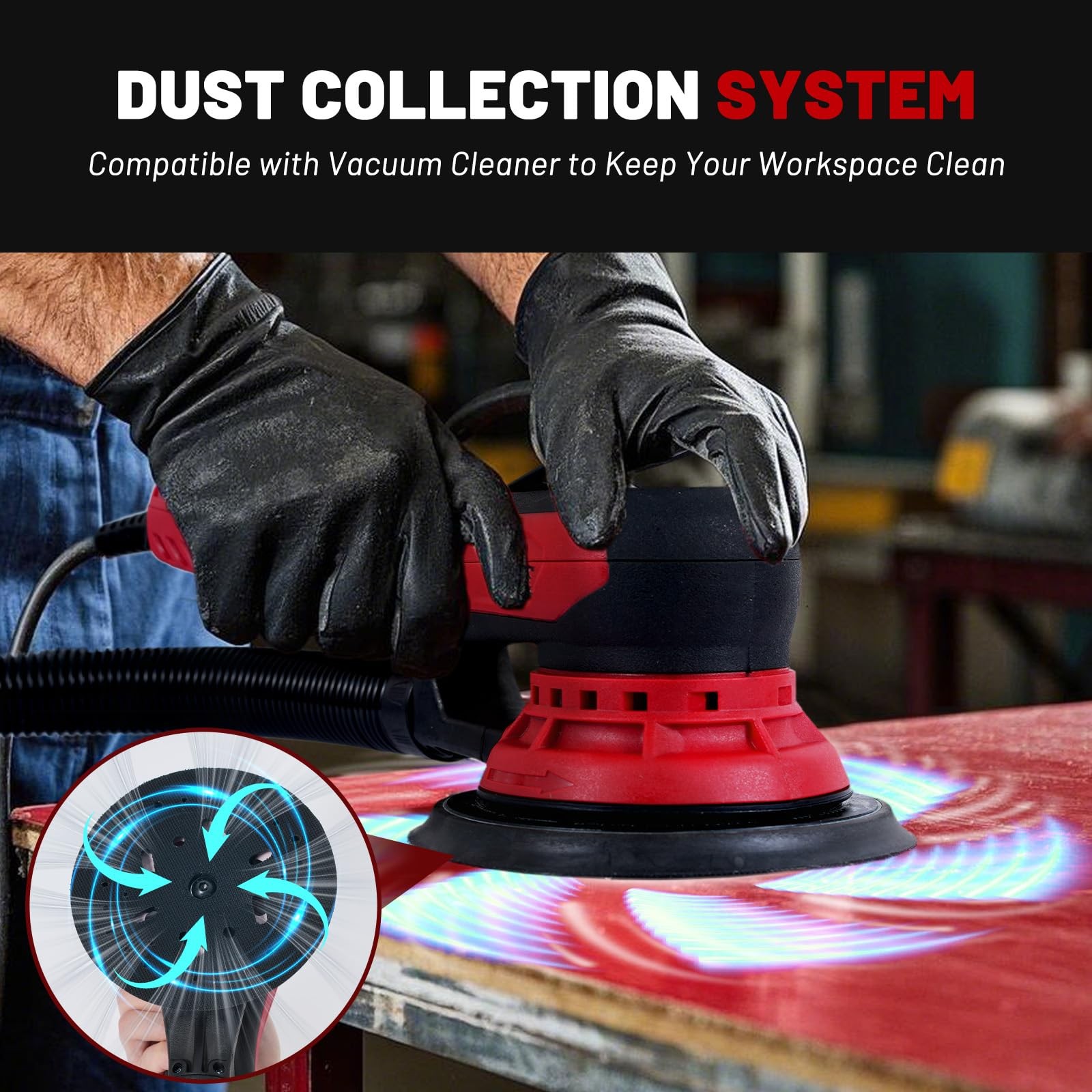 Variable Speed Random Orbital Sander,5" and 6" Pads,3A Brushless