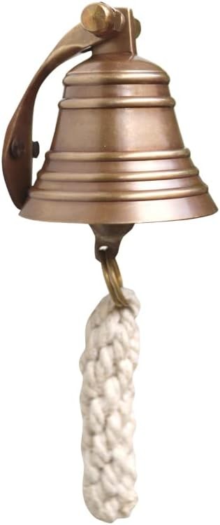 2" Antique Brass Bell Quality Marine Wall Mounted Ship Hanging