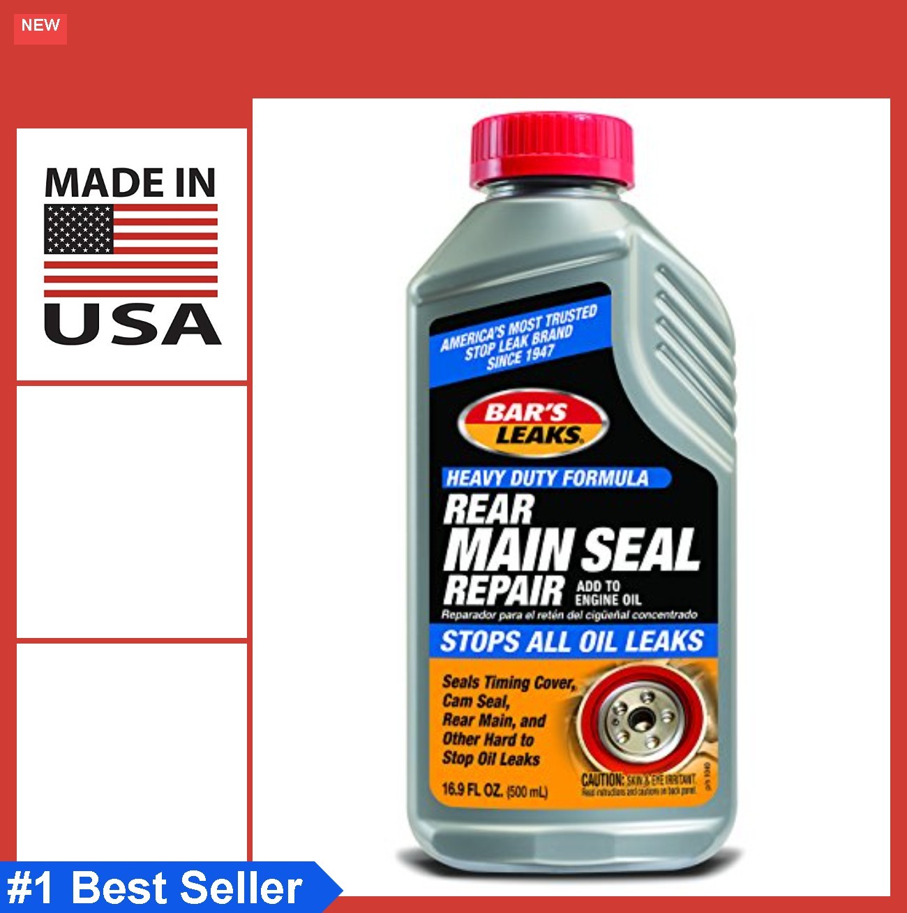 Oil Stop Leak Additive 16.9 oz Rear Main Seal Repair Engine Oil Treatment