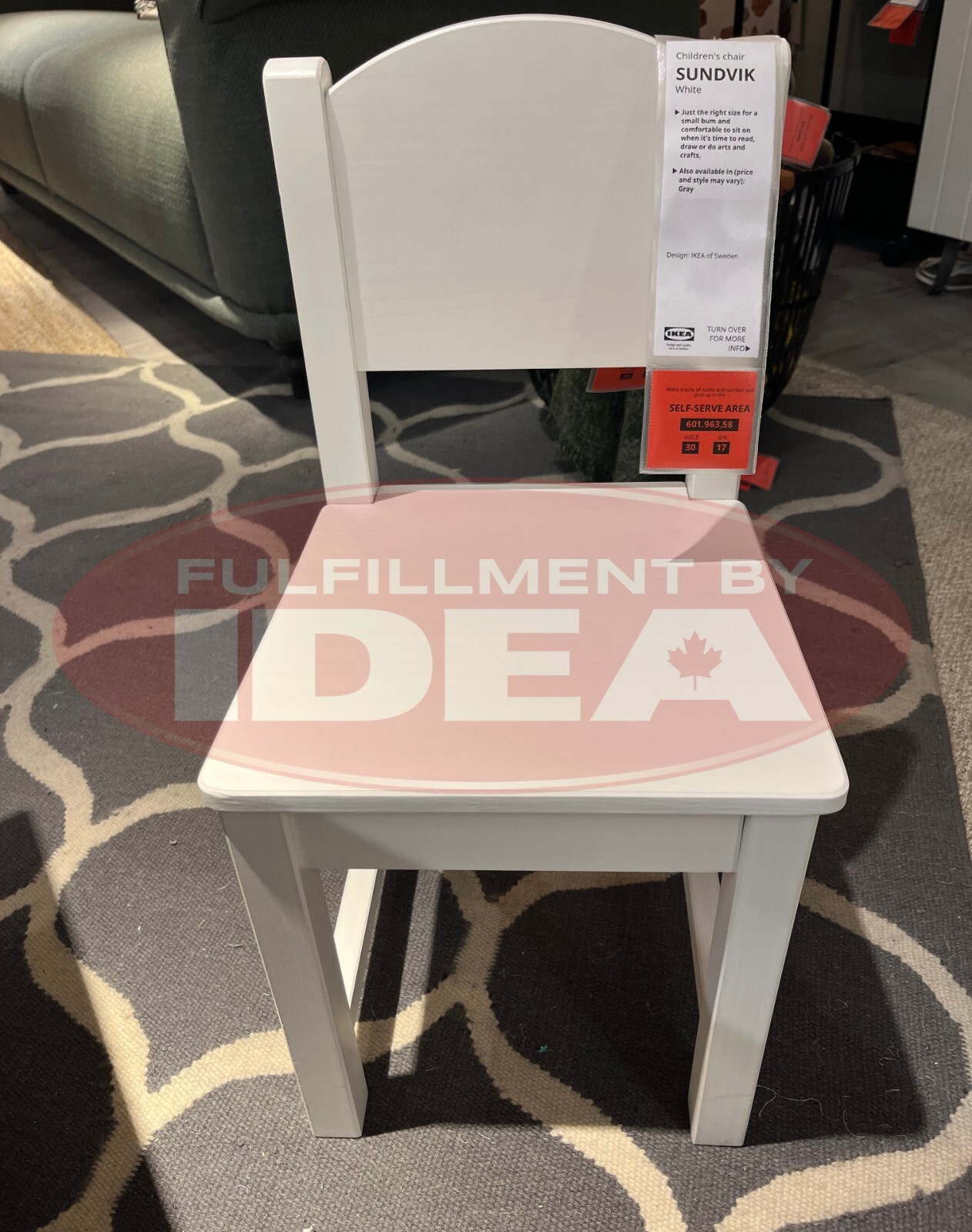 Brand New IKEA SUNDVIK Children'S Chair White (11x11 3/8 ") 601.963.58