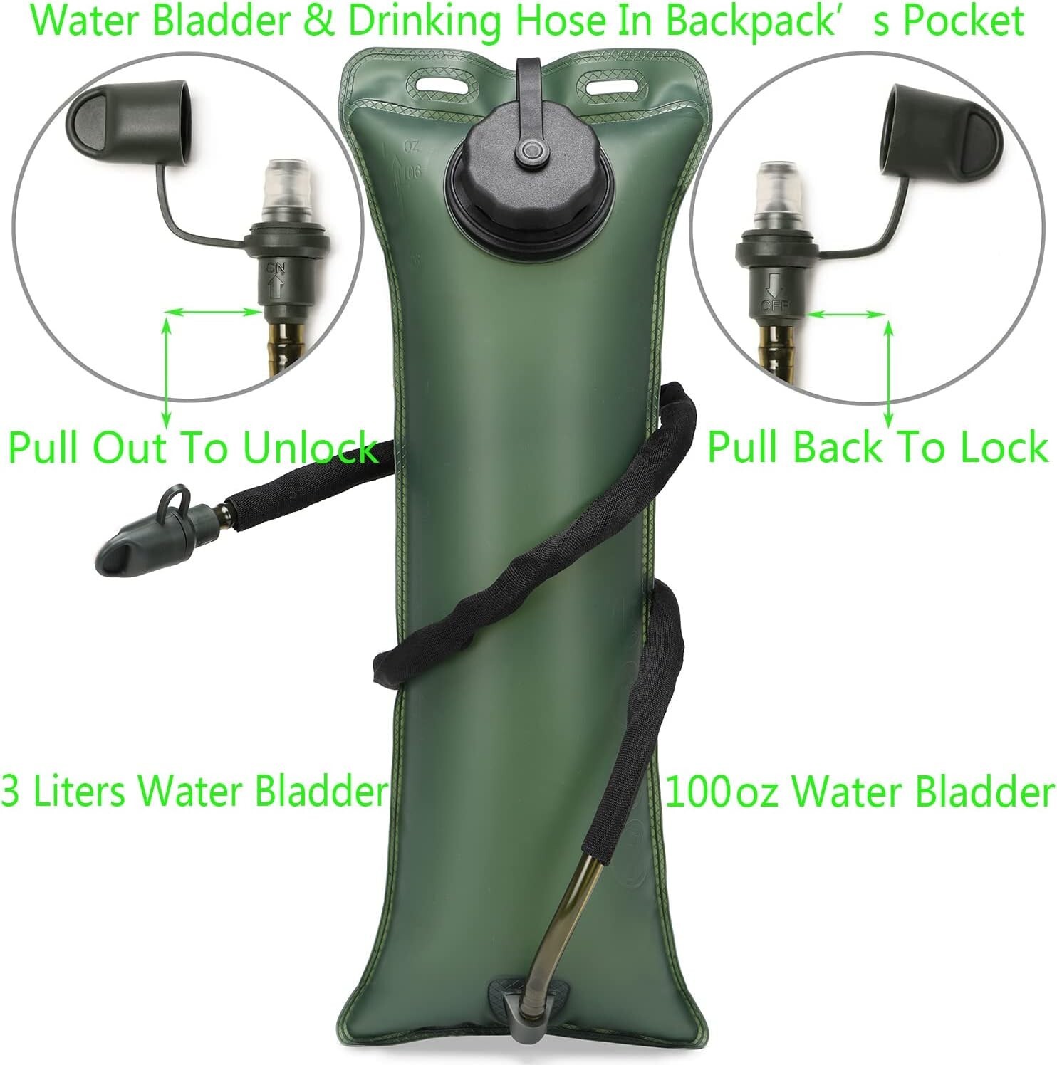 NEW Camelback Hydration System Bladder 3L/ 100 oz Black
