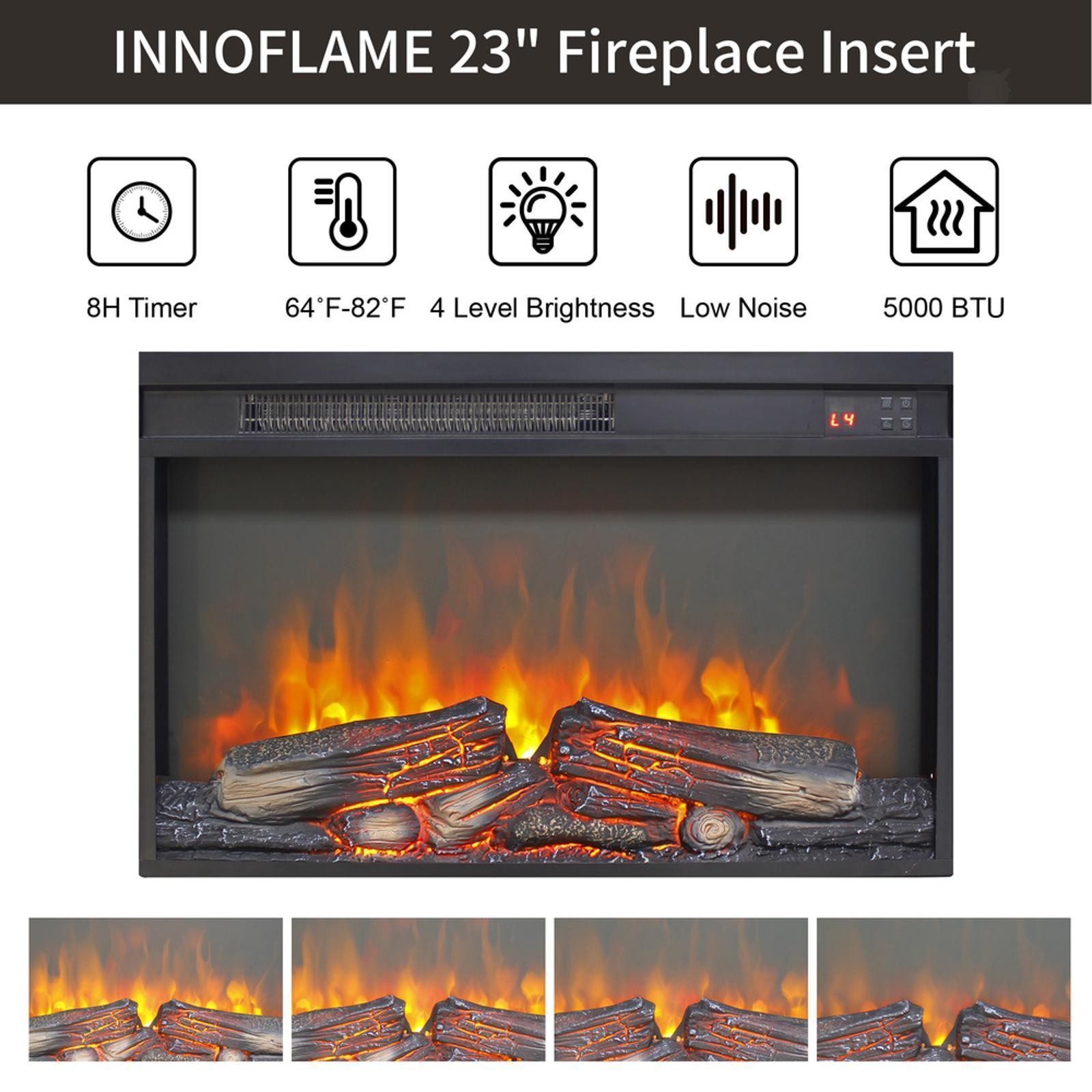 26-Inch Electric Fireplace Insert: Thin Design, Realistic ,