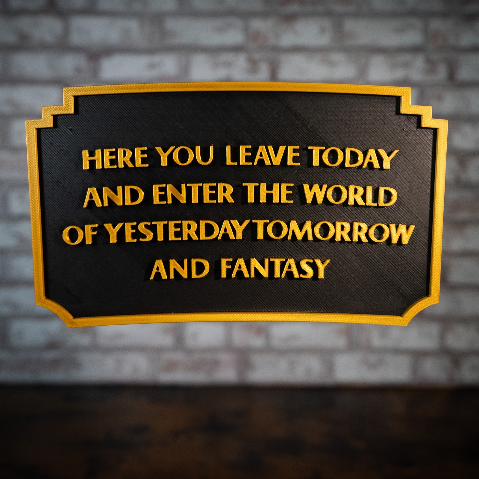 Replica Walt Disney World Entrance Sign | Here You Leave Today… Plaque | 3 Sizes