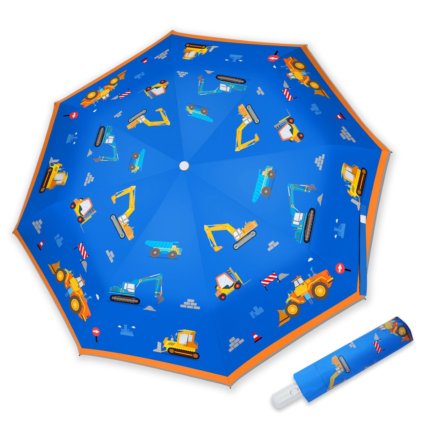 Kids Folding Umbrella Auto Open & Close, UV Resistant, Anti-Rebound Safe Desi...