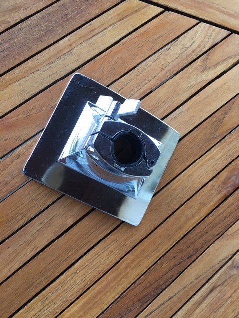 Tom holder / arm mount bracket for bass drum, 1" big hole!