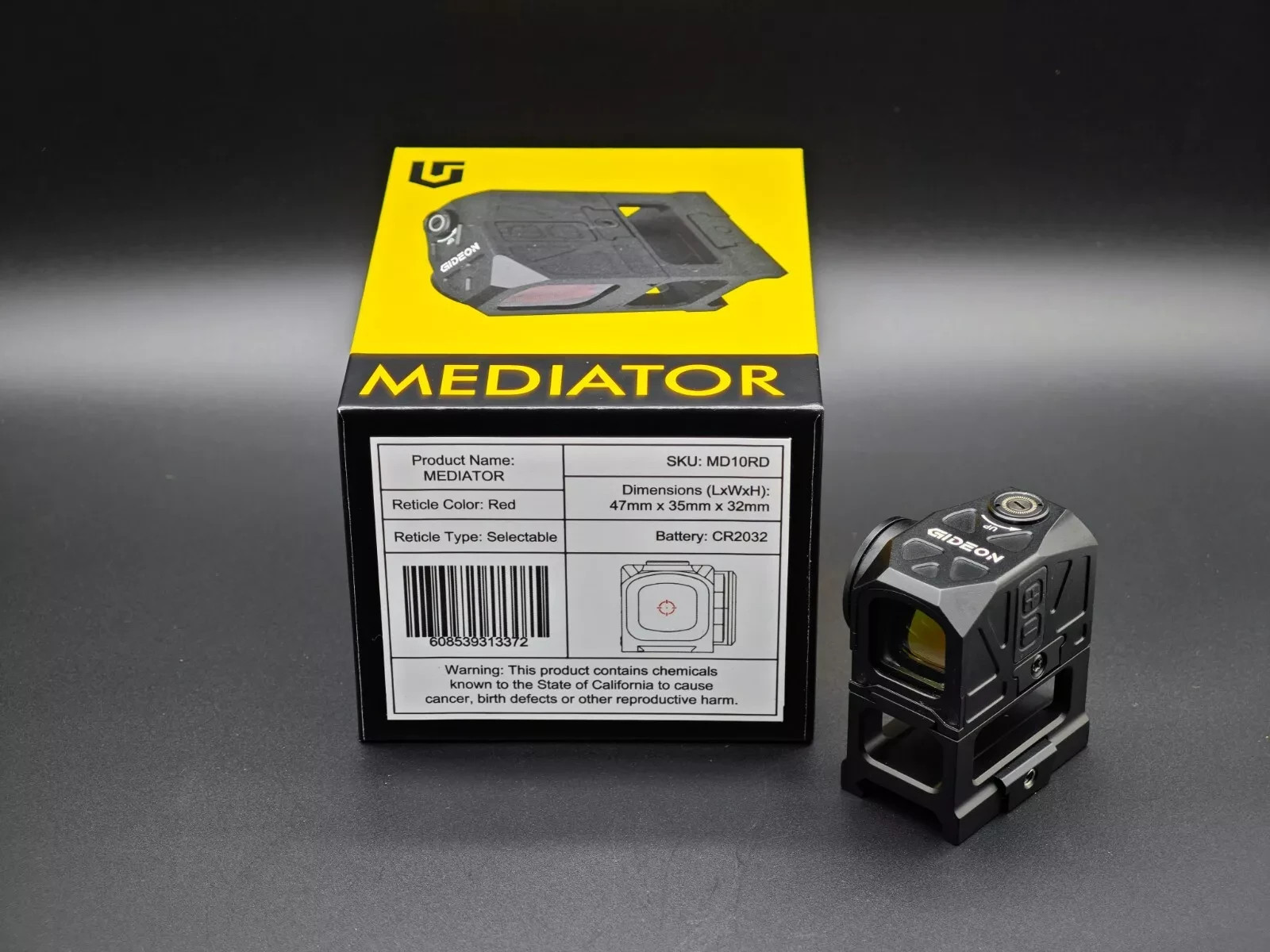 Gideon Optics Mediator 3MOA Multi-Reticle Red Dot Sight 1x16mm Closed Emitter