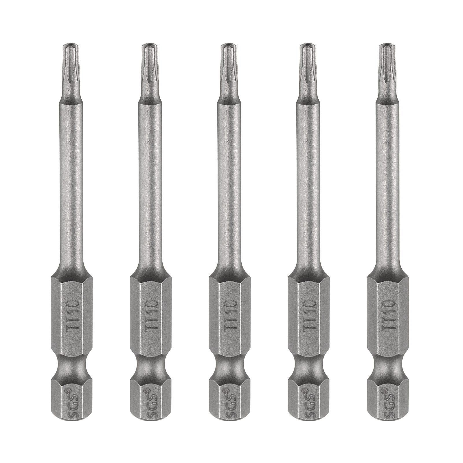 5pcs TT10 Torx Head Screwdriver Bit 2.56" Long 1/4" Shank Magnetic Screw Driver,