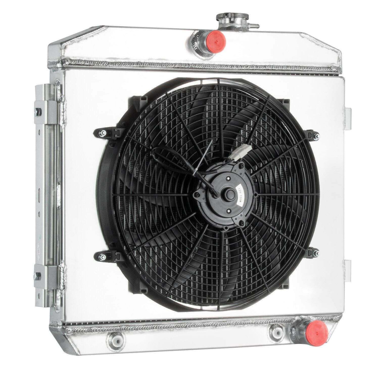 3 Row Radiator 16in Fan Set for 55-57 Bel Air Nomad 210 150 V8 Aluminum