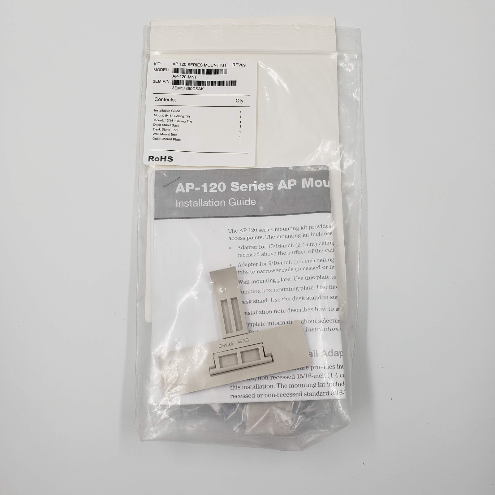 NEW Aruba AP-120-MNT Series Mount- Desk Wall-Ceiling Mounting Kit- Rev 9