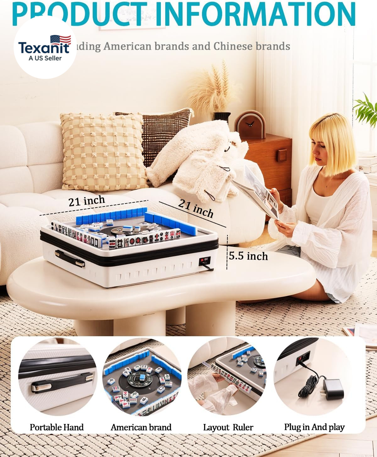 Portable Automatic Mahjong Table, Hand-Held Mini-Mahjong, Automatic Mahjong, Fol