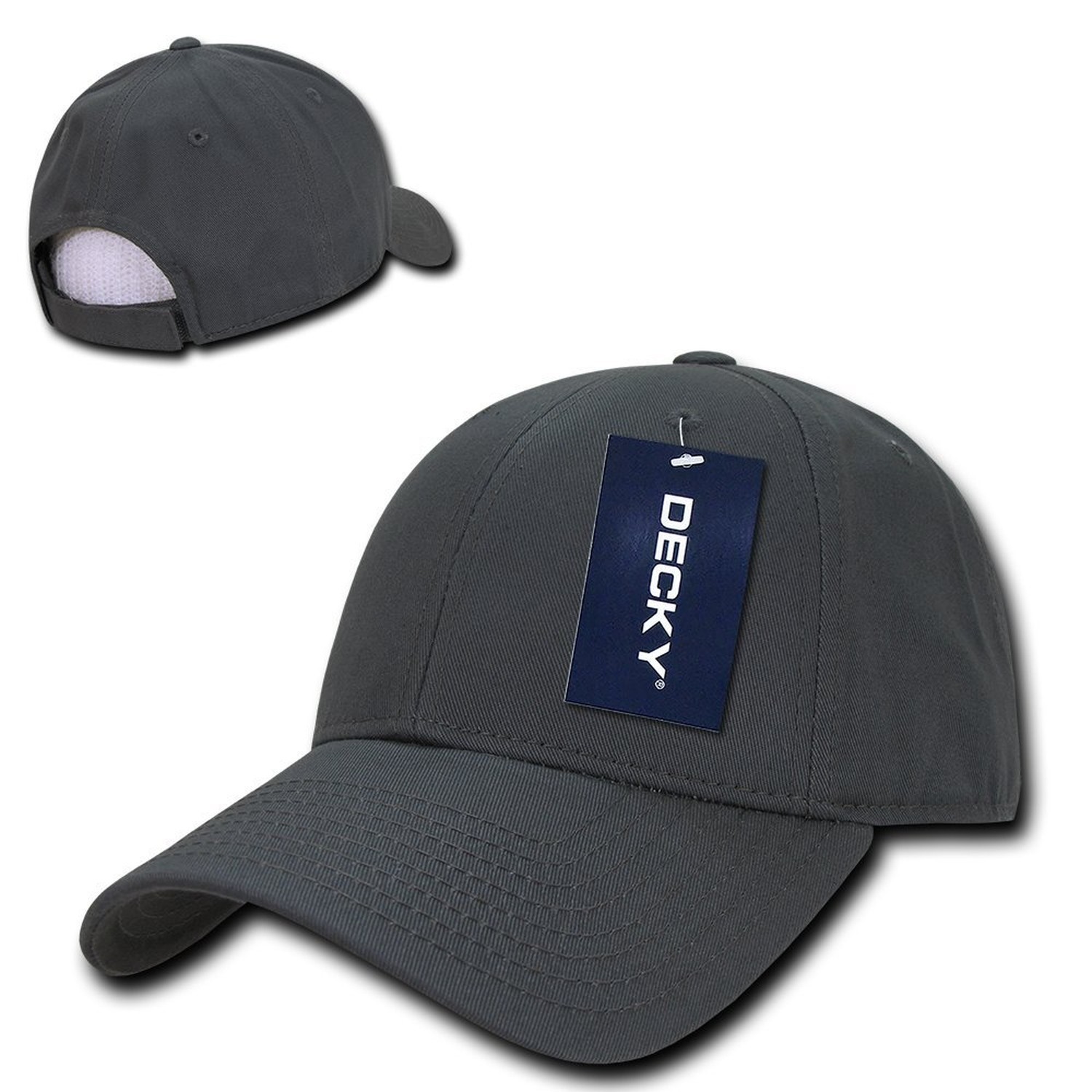 DECKY Low Crown Cotton Baseball Caps Charcoal