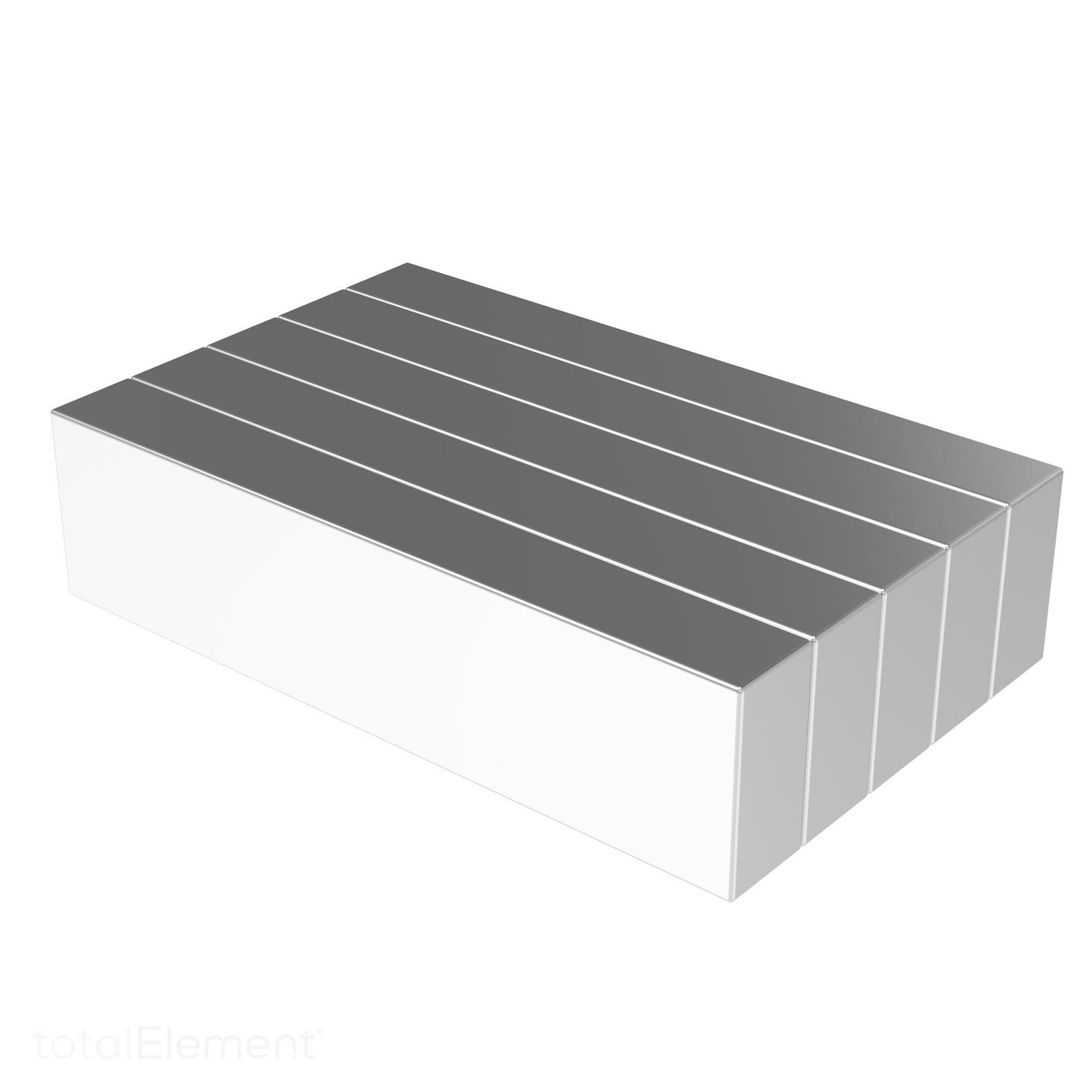 2 x 1/2 x 1/4 Inch Powerful Neodymium Rare Earth Bar Magnets N42 (5 Pack)
