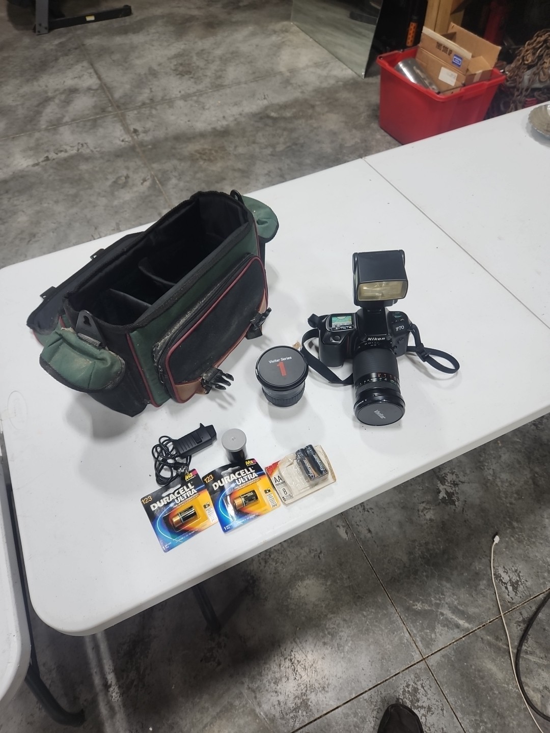 Nikon F70 2 Lenses Battery Flash Attachment And Carrying Case