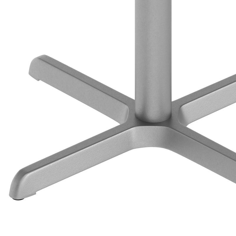 30'' x 30'' Restaurant Table X-Base with 3'' Dia. Table Height Column in Silver