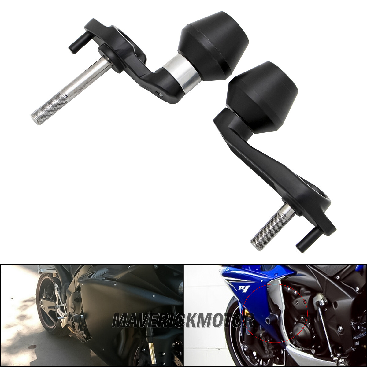 FRAME SLIDERS CRASH FALLINGPROTECTORS FOR 2009-2014 YAMAHA YZF R1 YZFR1 YZF-R1