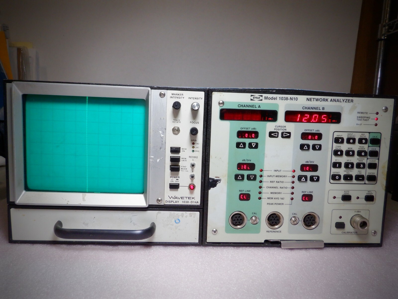 Wavetek PMI 1038-N10 1038-D14A Network Analyzer w/ Display