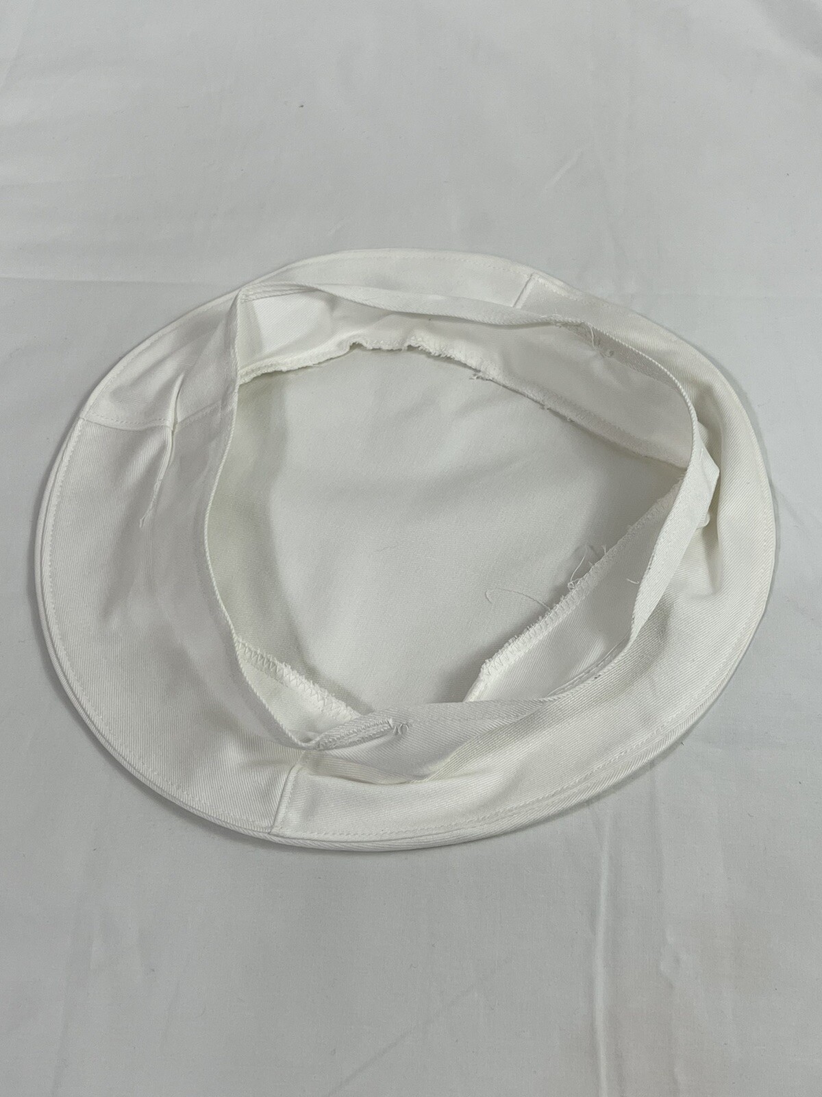 USMC DRESS BLUES MEN'S SIZE 8 REPLACEMENT COVER CROWN WHITE COTTON FABRIC ONLY