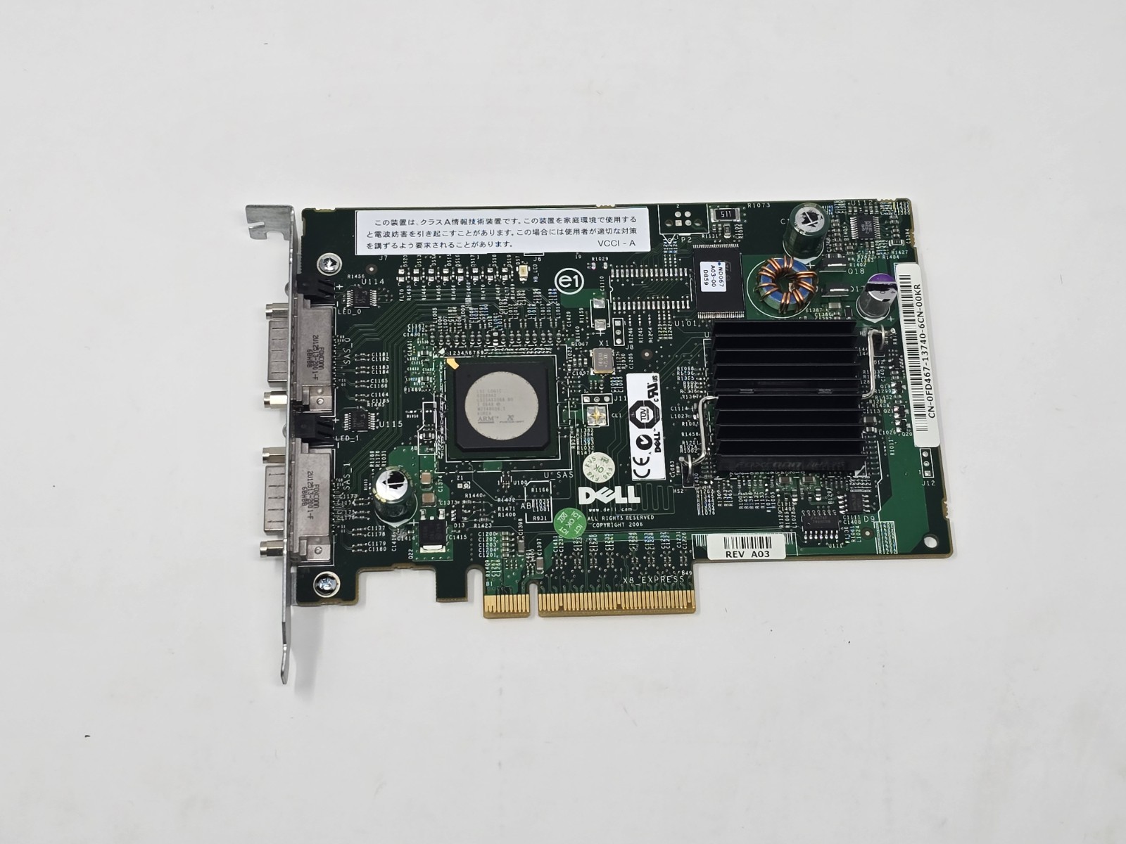 Dell M778G PERC 5/E 2 Channel 8PORT PCI-E SAS Controller Full Height