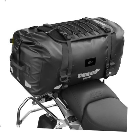 Motorcycle Tail Bag Waterproof Duffle Dry Bag Motorcycle Travel 60L Black