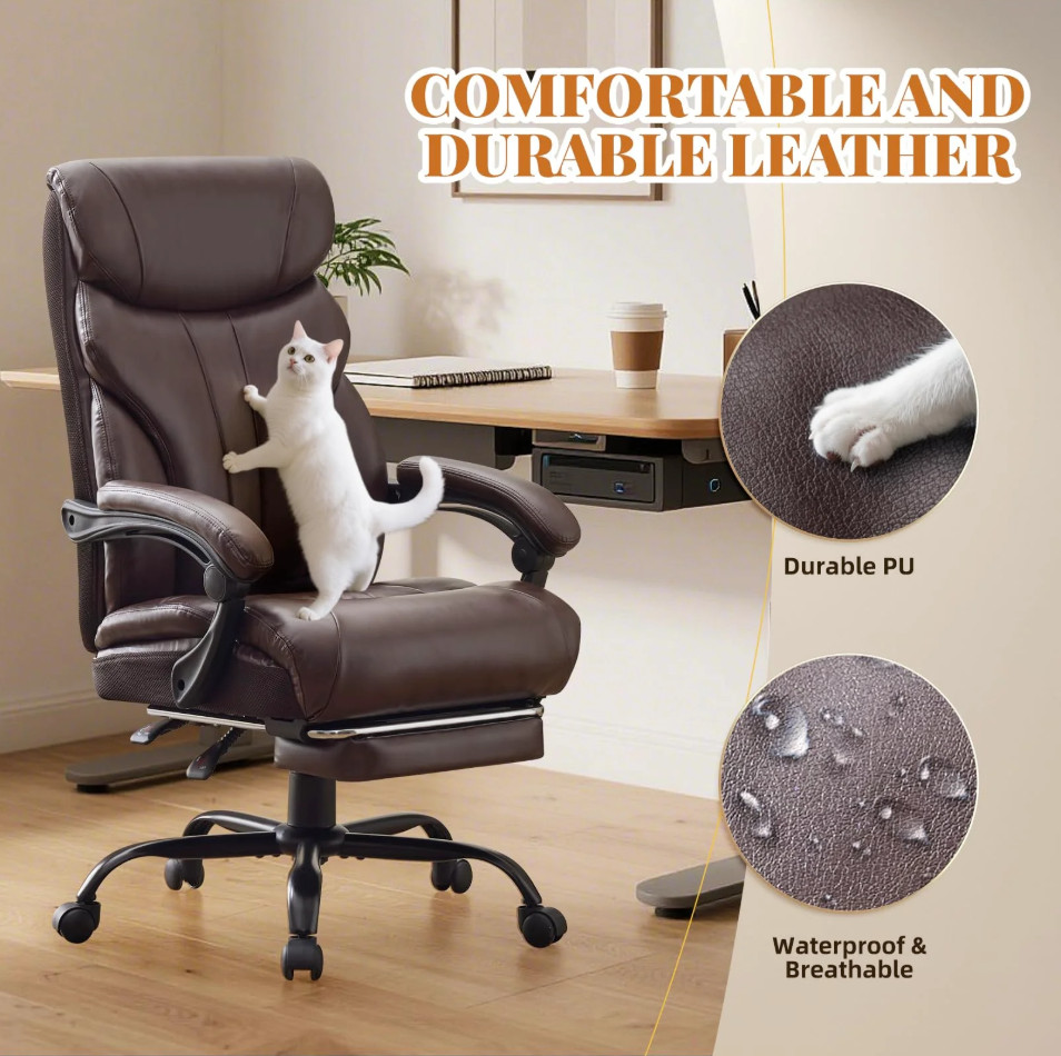 500lbs Big and Tall Office Chair Wide Ergonomic Computer Desk Chair Adjustable