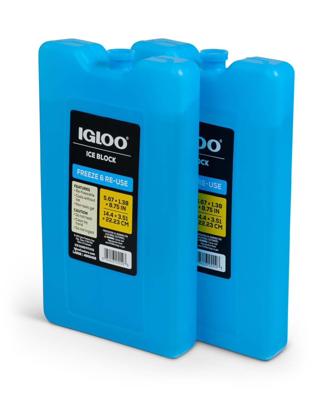 Large Maxcold 2 Pack Ice Block, Reusable Ice Packs for Coolers, Freezer Pack,...