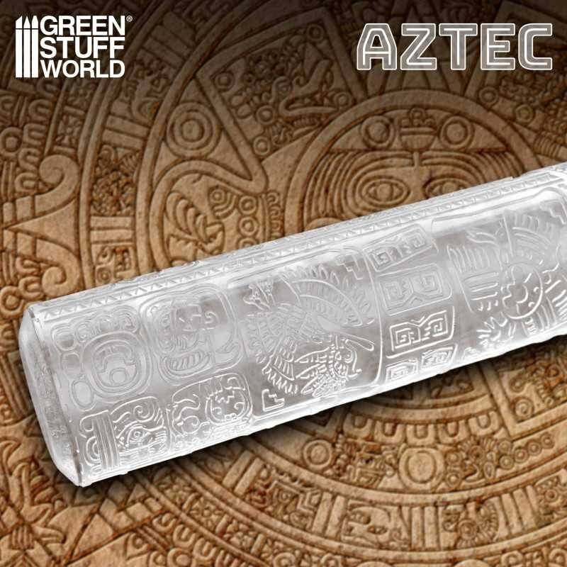 Rolling Pin - AZTEC Texture roller miniature bases terrain for wargames lizards