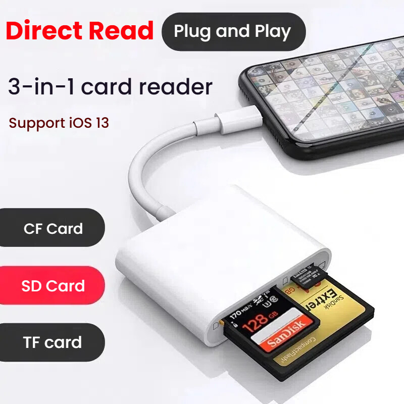 SD CF TF Card Trail Camera Viewer Sd Memory Card Reader Adapter For iPhone iPad