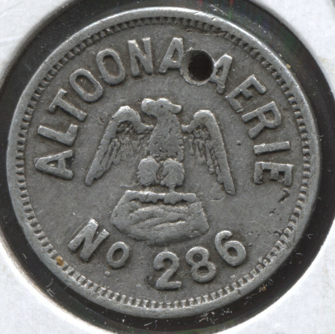 Altoona Aerie - Good For 5 ¢ Buffet Check - A 21 mm - Altoona, PA -Lot # EC 5752