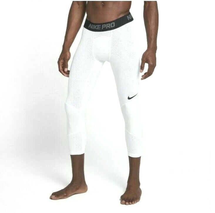 Nike Men’s Pro Dri-Fit Tights 3/4 Basketball Tights 2XL XXL White 925821-100 NEW