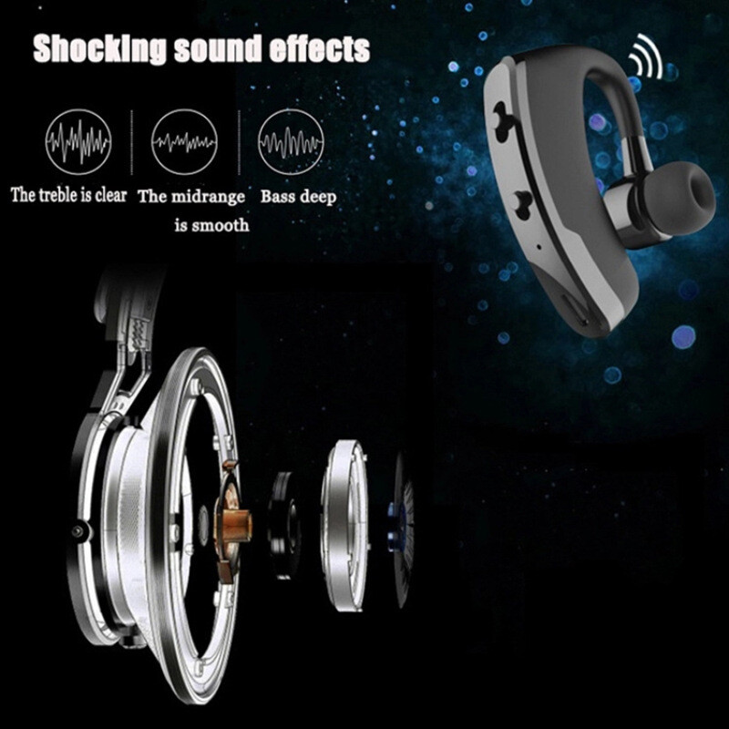 Bluetooth 5.0 Earpiece Wireless Headset Driving Trucker Earbuds Noise Cancelling