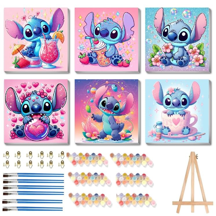 nekpiahu 6 Pack Cartoon Paint by 8X8 inches, BKH1554-BKH1555-BKH1556-US