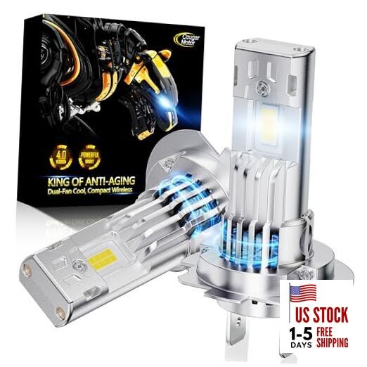Fog Lights 1:1 Size Bulb No Adapter Required with Cooling Fan 6500K H7