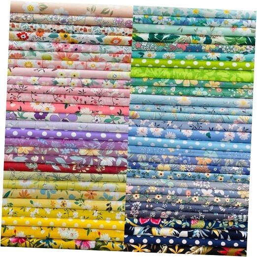 5"x 5" 50 PCS 100% Cotton Fabric Squares Bundles Quilting 50P5"x5" Floral
