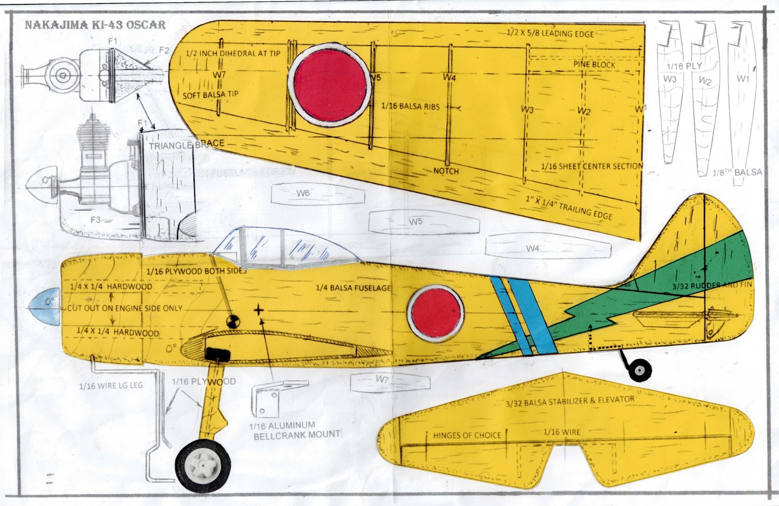 Nakajima "Oscar 1/2 A profile  U-Control plans