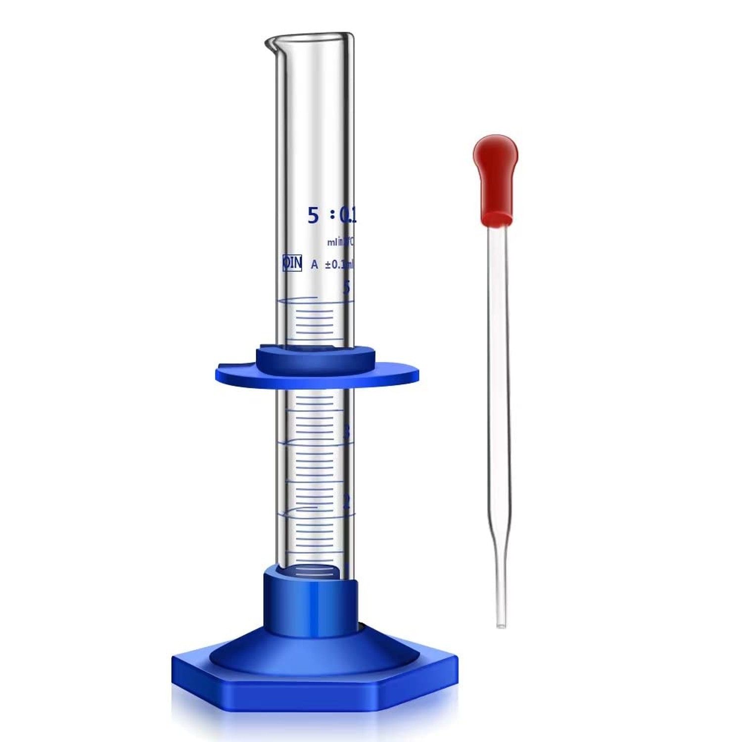 Thick Glass Graduated Cylinder Measuring Liquid Lab Cylinders with Anti-falli...