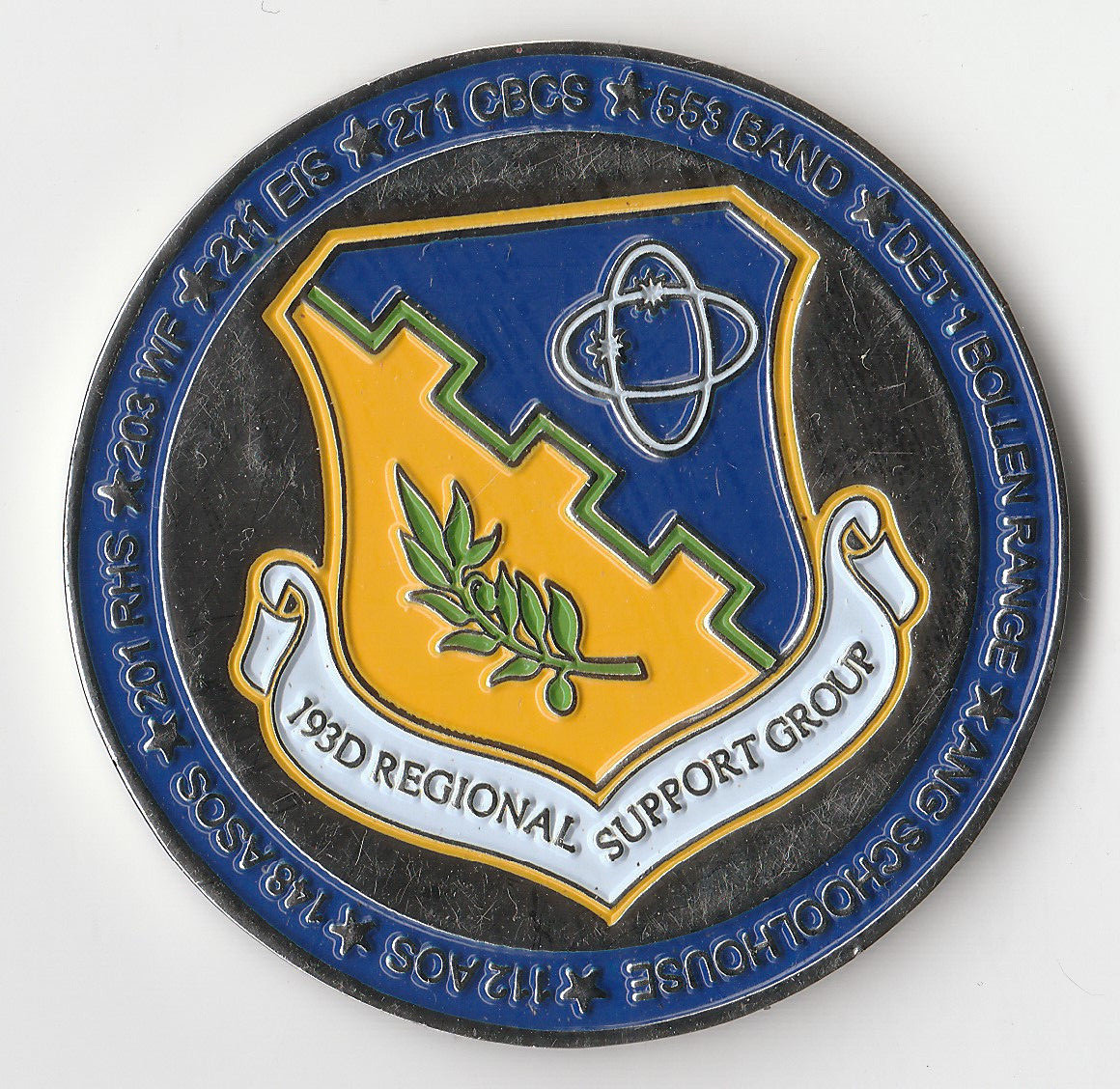 193rd Regional Support Group  Pennsylvania  Challenge Coin  1.75" DIA BX6