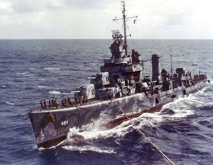 WWII Color Photo US Navy Destroyer Buchanan DD-484  WW2  World War Two  / 7007